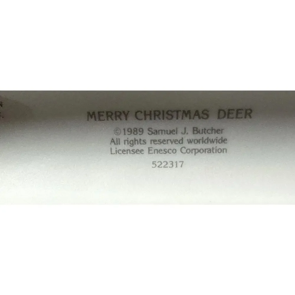 Precious Moments Merry Christmas Deer 522317 Enesco 1989 Box Sam Butcher